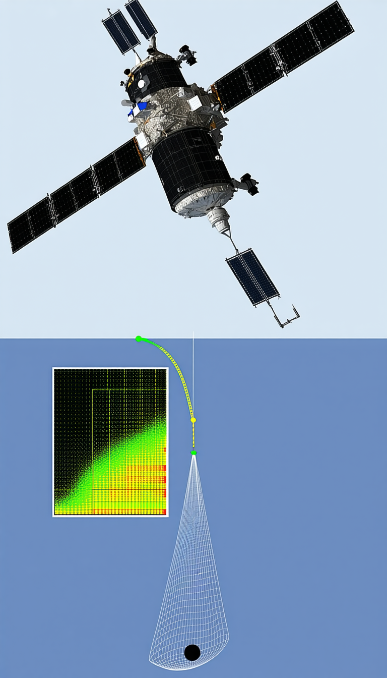 A Space Shuttle With A Satellite Attached To It
