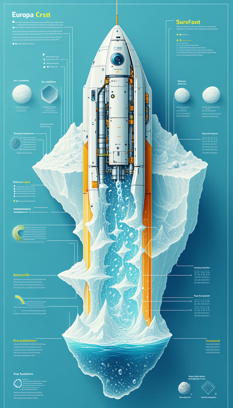 A Large Iceberg Is Shown In A Diagram, With A Long Orange Tube Running Through It