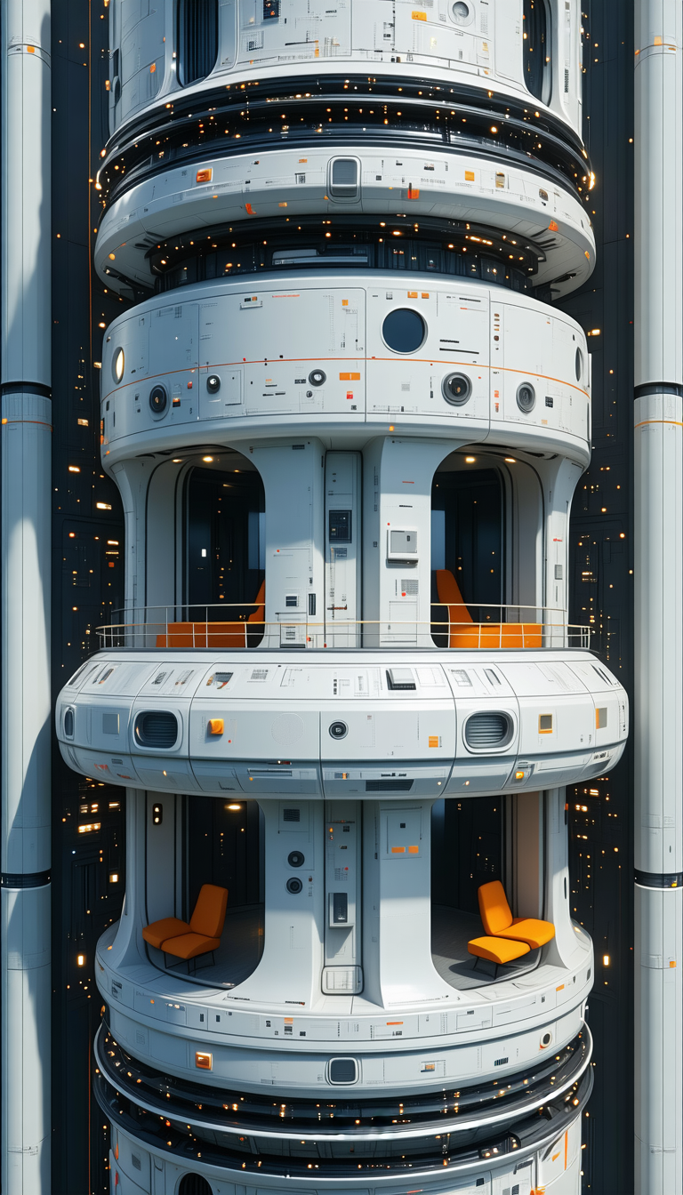 In The Image, There Is A Large, Futuristic Building With A Central Tower