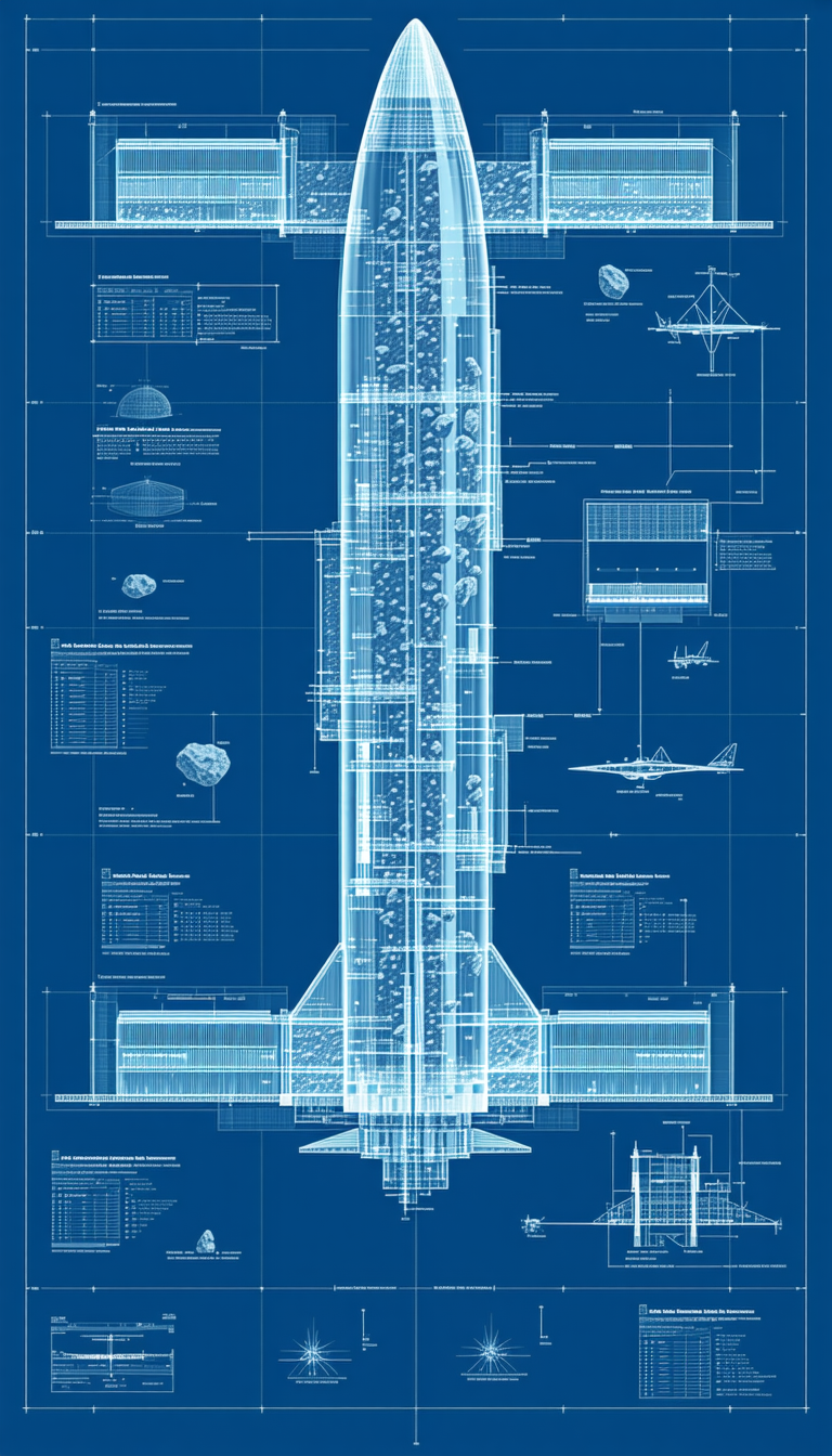 A Blue Diagram Shows The Structure Of A Space Shuttle
