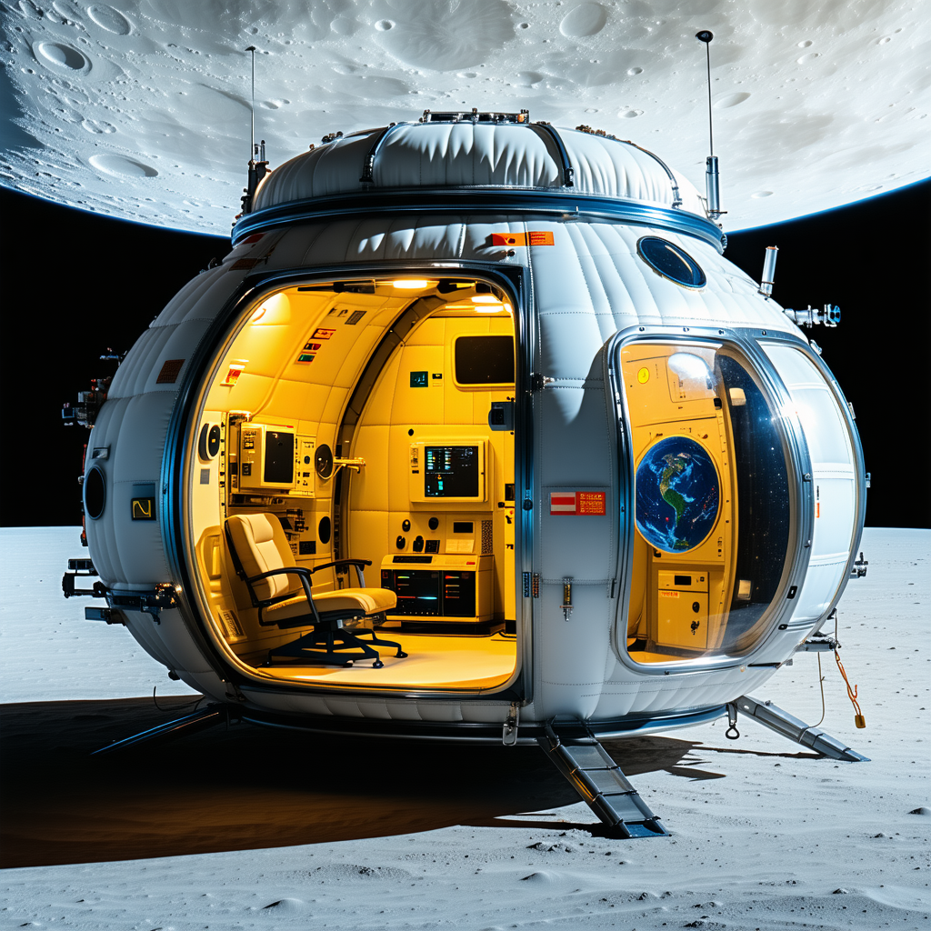 A Small, White Spacecraft With A Large Window On The Side