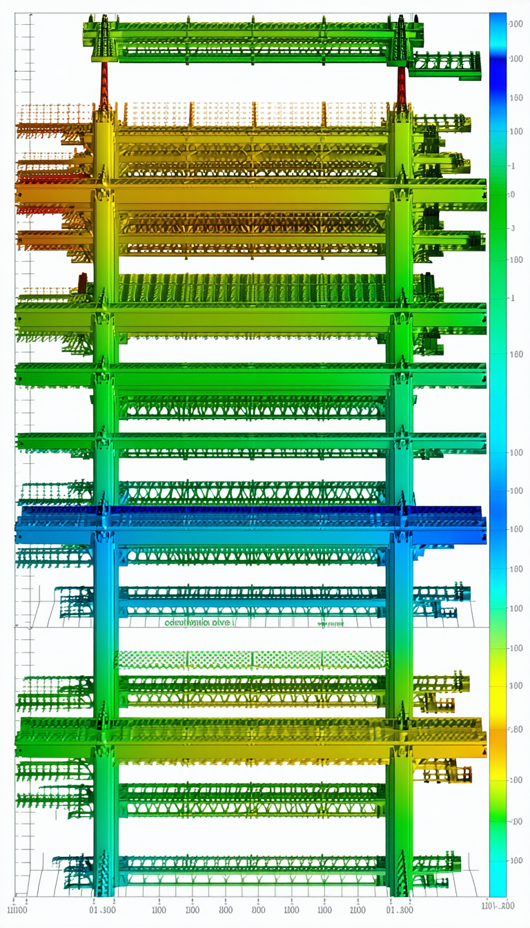 The Image Is A 3d Model Of A Large Structure, Possibly A Bridge Or A Building