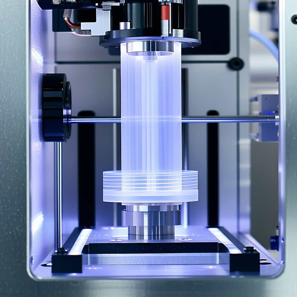 A Machine With A Clear Plastic Container On Top Of It
