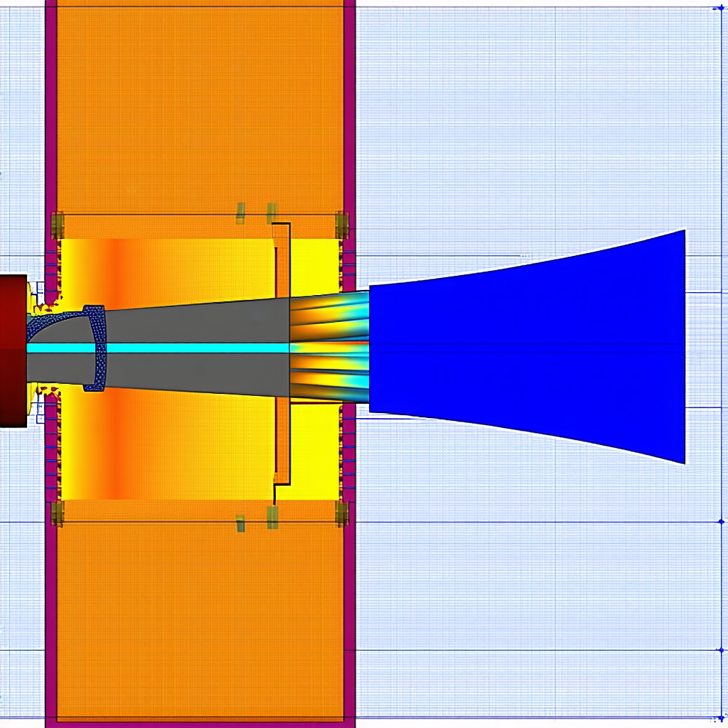 A Blue And Orange Tube Is Shown In A 3d Drawing