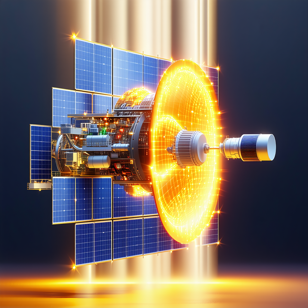 A Futuristic Spacecraft With A Solar Panel On Its Side