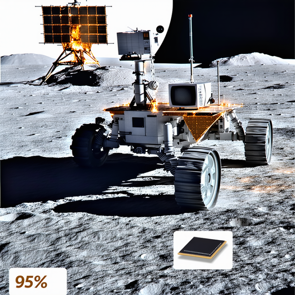 A White Robotic Vehicle On A Rocky Surface, Possibly On The Moon