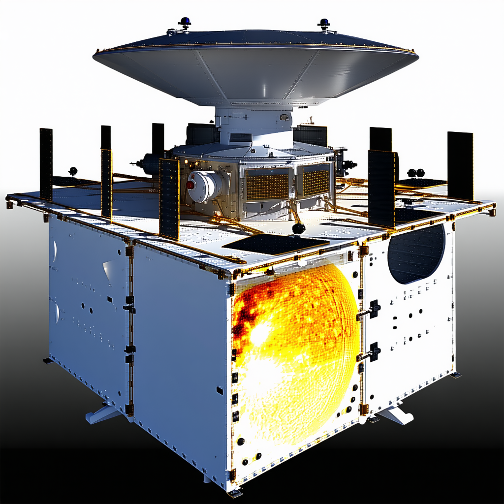 A Large White Satellite Dish Is Shown In A 3d Image