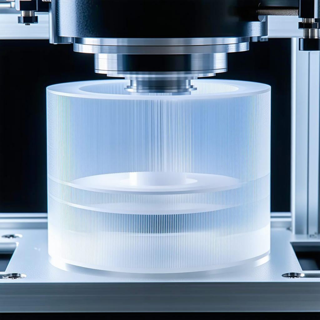 A Clear Plastic Disc Is Sitting On A Machine, Which Is Likely A 3d Printer