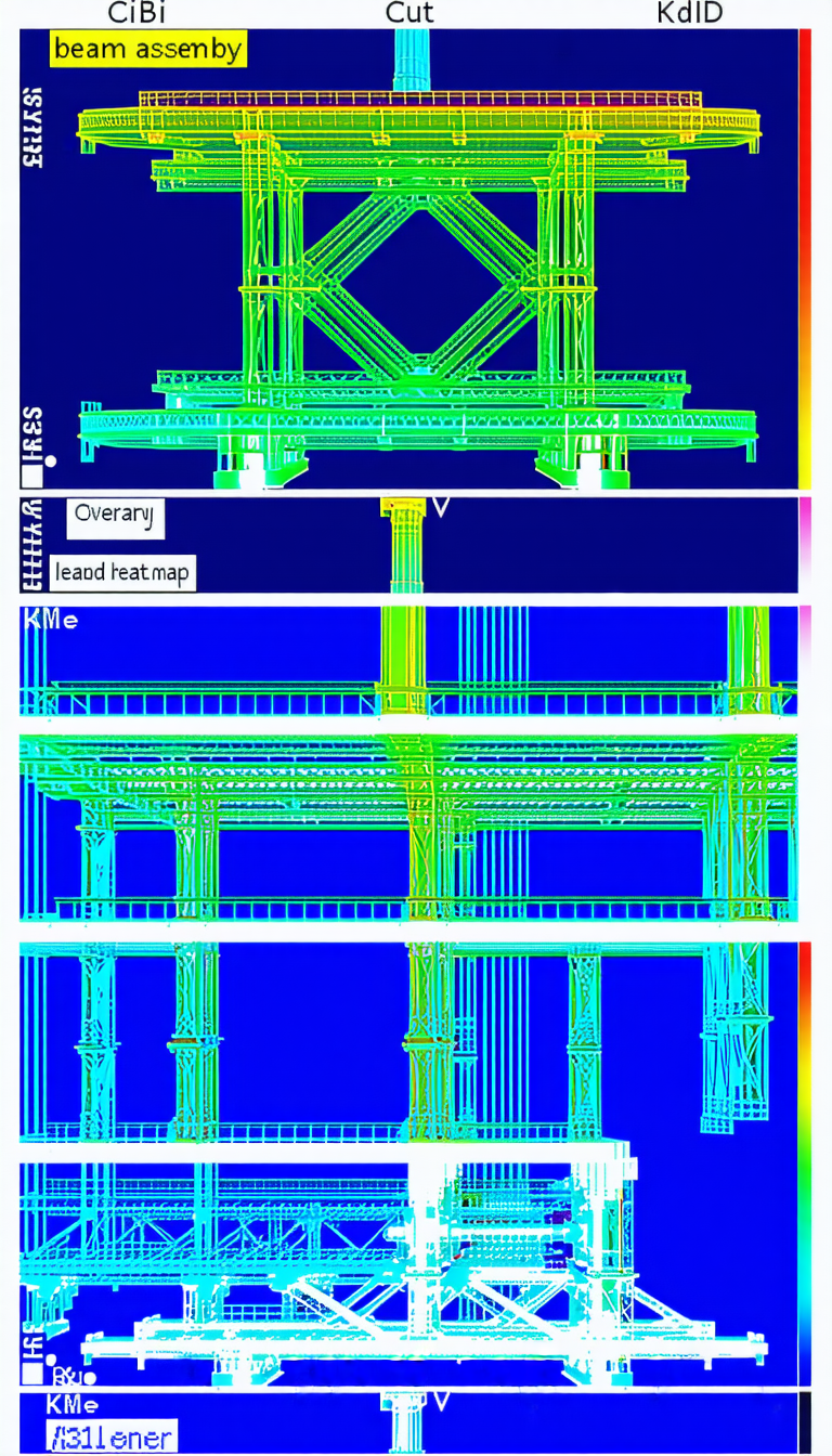 The Image Is A 3d Model Of A Bridge, With A Focus On The Structural Elements