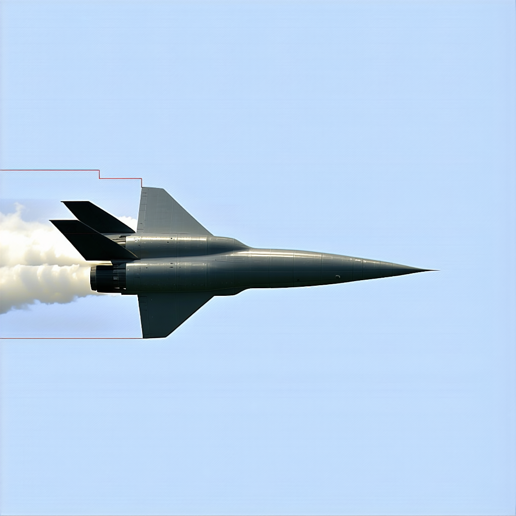 A Fighter Jet Flying Through The Sky, Leaving A Trail Of Smoke Behind It