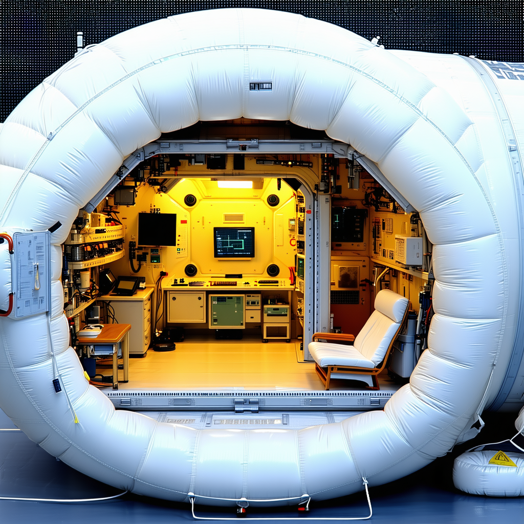 A White Space Capsule With A Large Window, Giving The Viewer A Clear View Of The Interior