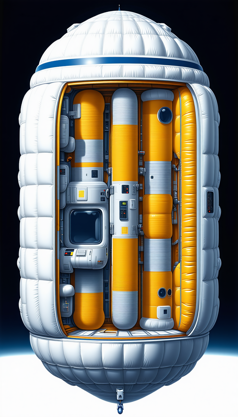 colorful illustration space station