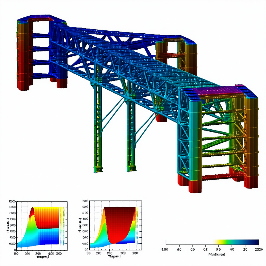 The Image Is A 3d Computer-generated Model Of A Bridge