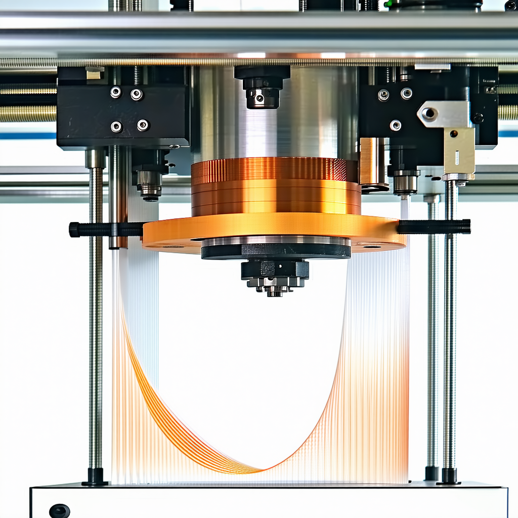 A Machine Is Shown In The Image, With A Large Orange And Black Striped Object On Top Of It