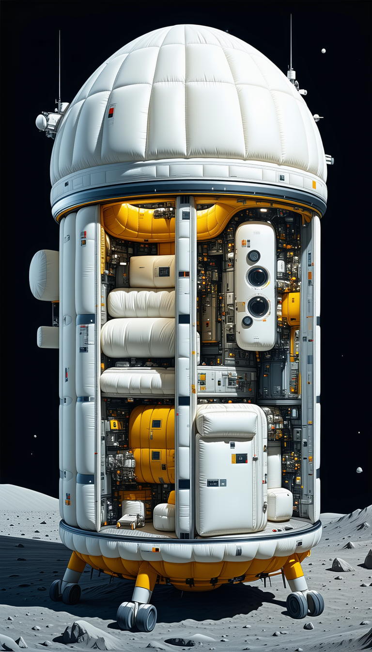 computer-generated illustration space station