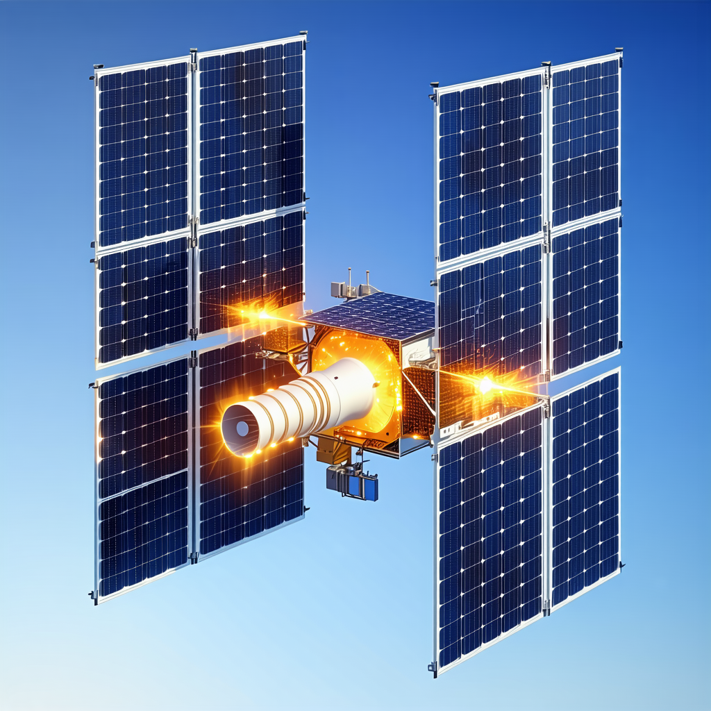 A Spacecraft With A Large Solar Panel On Its Side