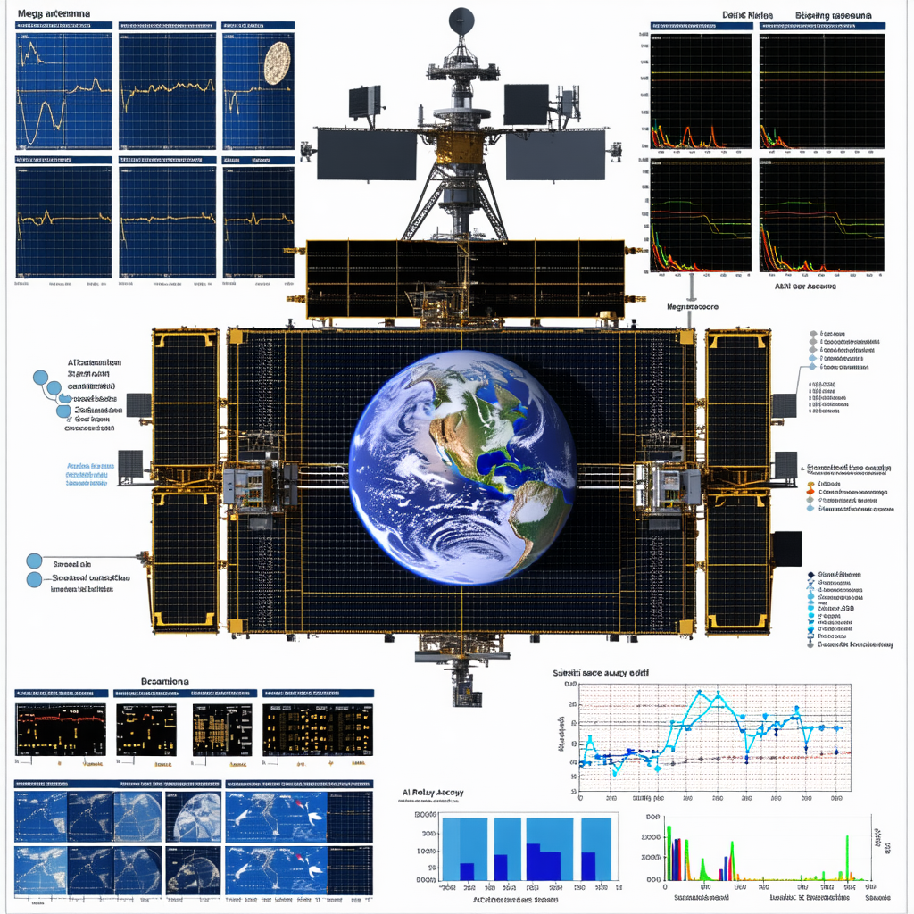 The Image Is A Poster That Features A Space Shuttle And A Satellite