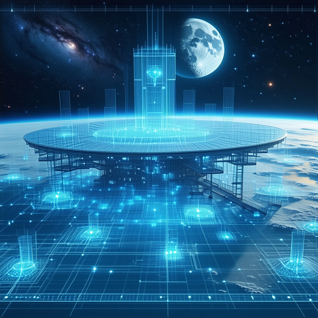A Futuristic Space Station With A Large Dome-shaped Structure At Its Center