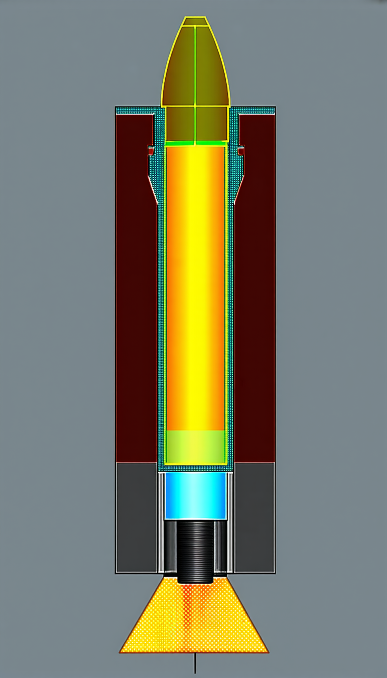 A Large, Cylindrical Object With A Yellow And Blue Color Scheme