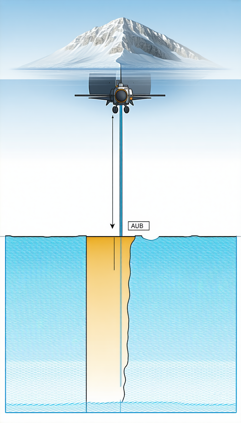 A Submarine In The Water, With A Large Yellow Tube Extending From The Submarine