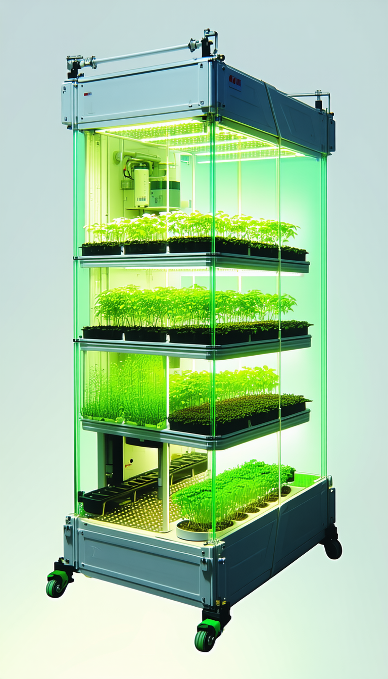 A Large, Multi-layered Greenhouse Filled With Various Plants