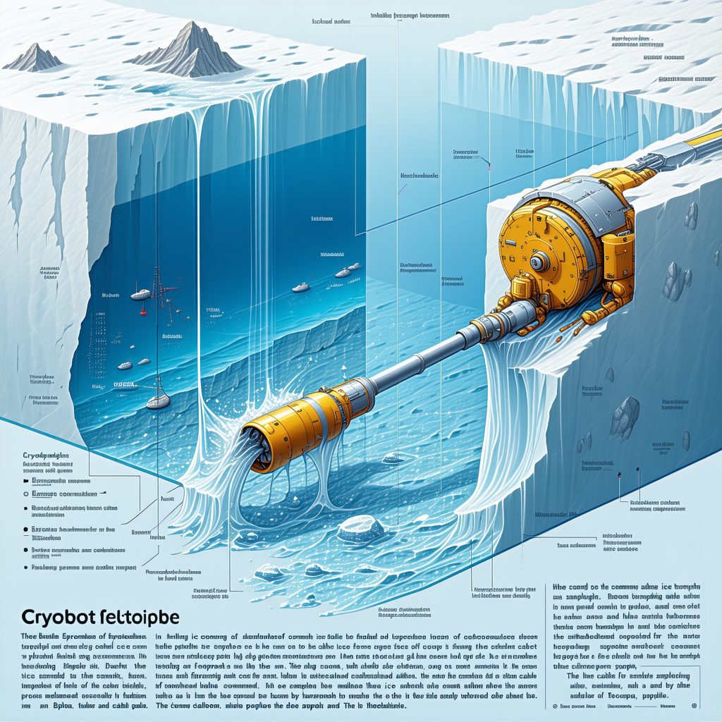 A Large Iceberg Is Shown In A Blue And White Illustration