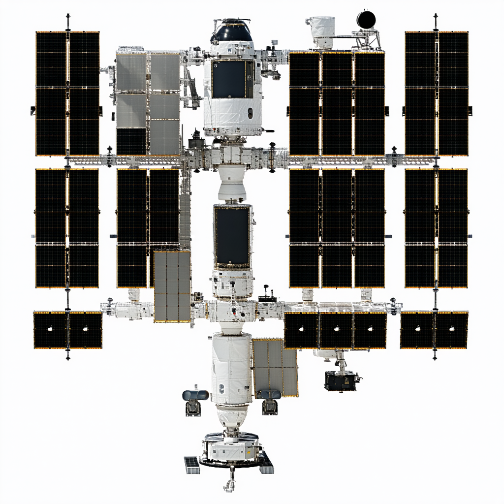 A Space Shuttle Is Shown In A White And Black Image