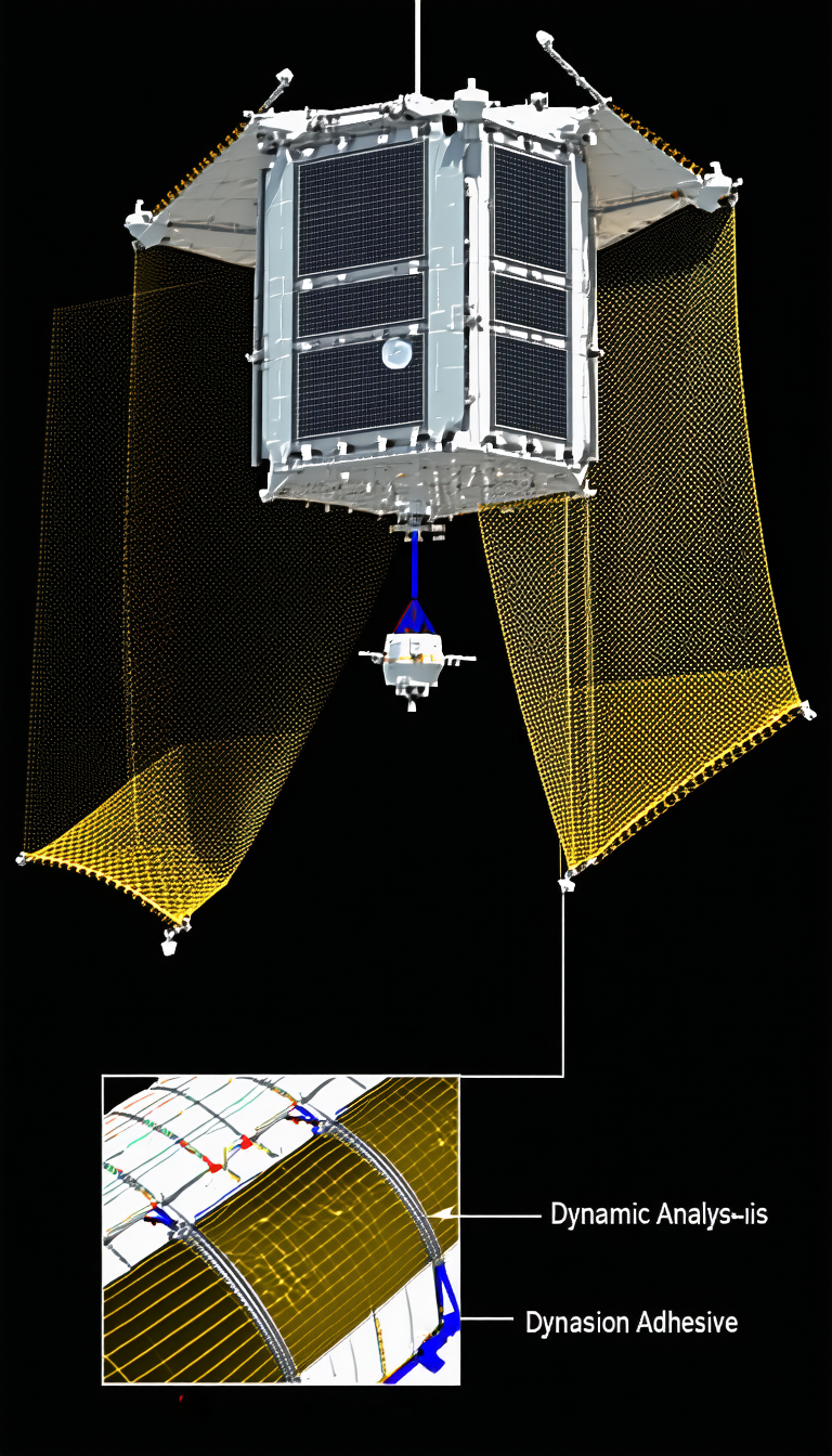 A Space Station Is Shown In A Drawing, With A Large Blue Circle In The Middle