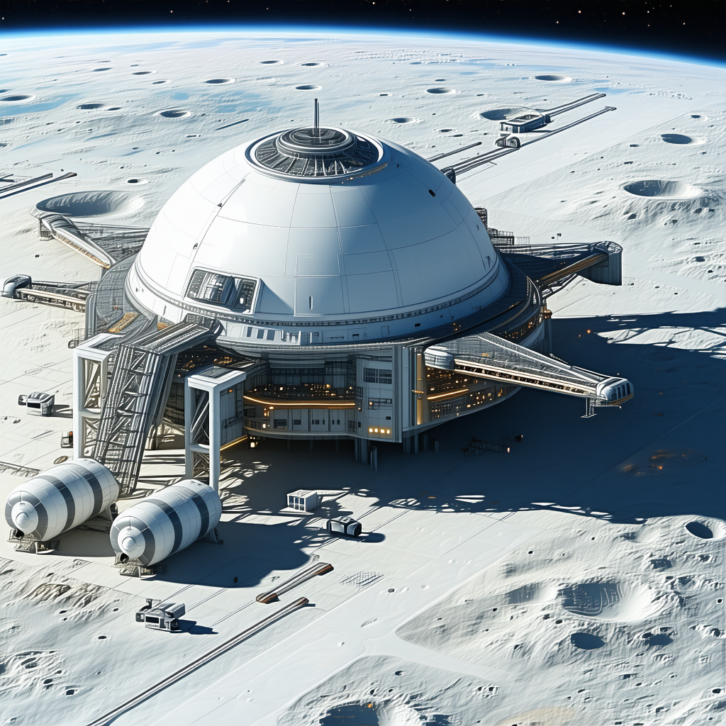 A Large White Dome Structure Is Located On A Distant Planet
