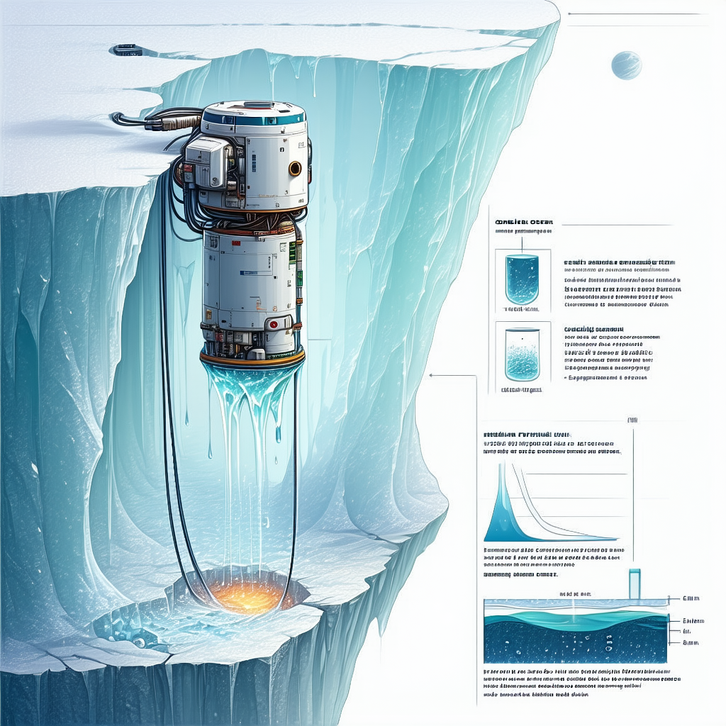 The Image Is A Detailed Illustration Of A Space Station, Which Is Situated On A Frozen Planet