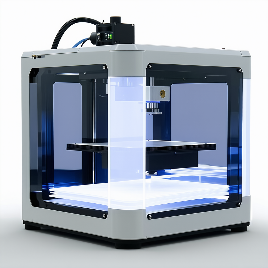A White 3d Printer Is Sitting On A Table