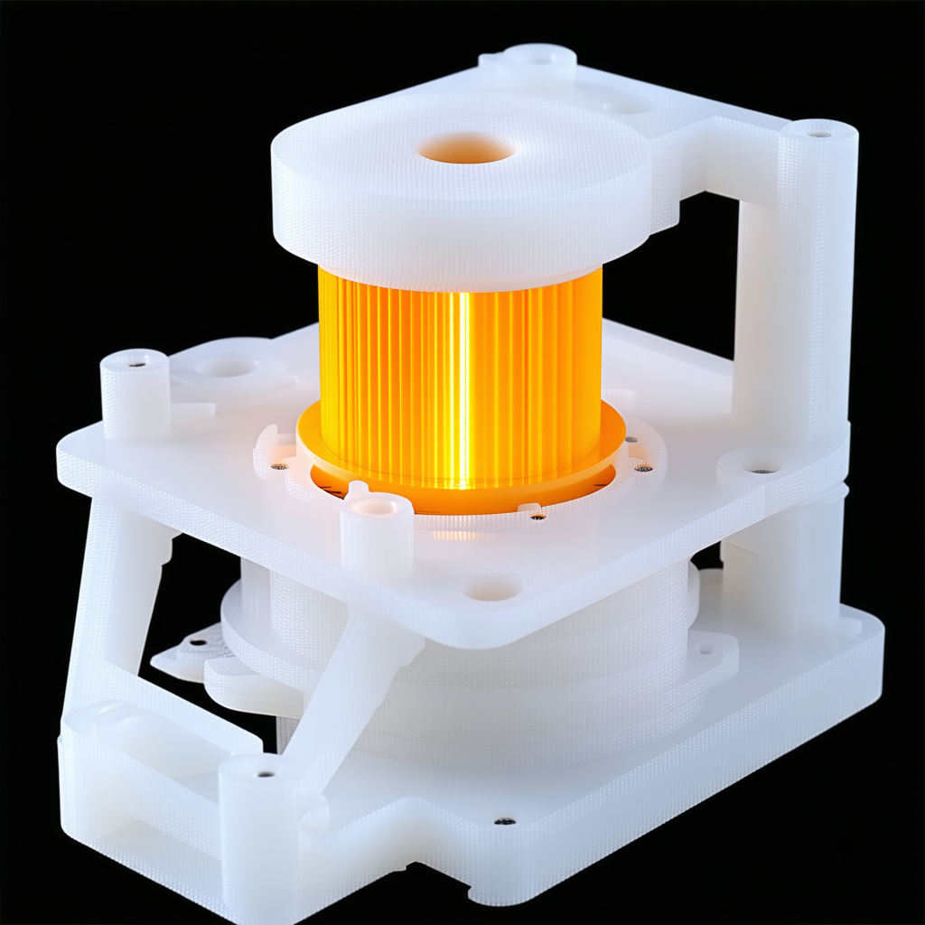 A White Plastic Object Is Sitting On A Black Background