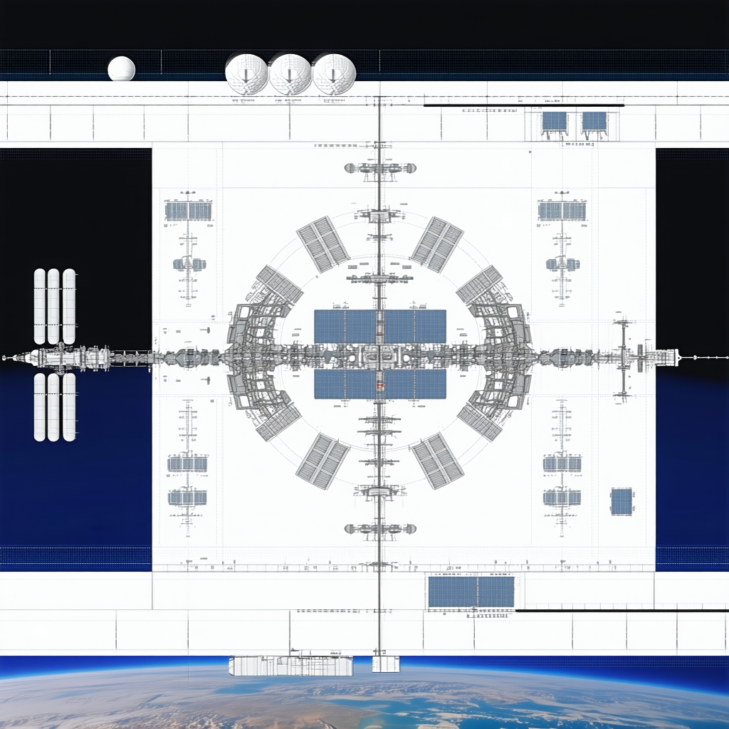 A Large, White Space Station With A Dome-shaped Structure