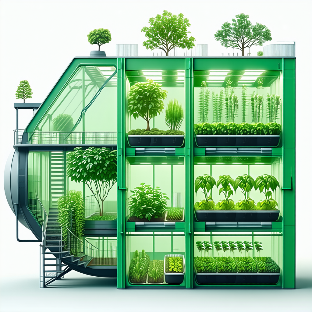 A Large, Green, Multi-story Building That Houses A Variety Of Plants