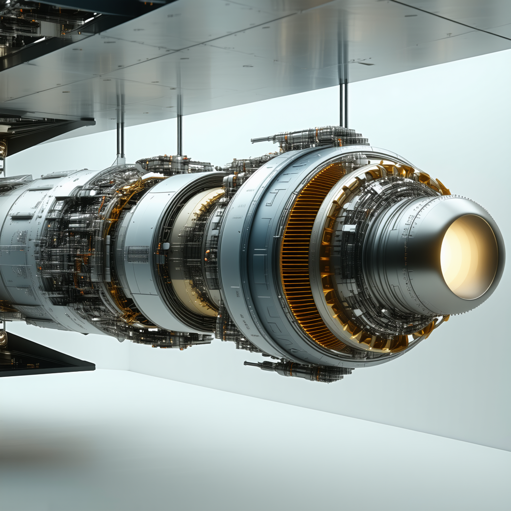 A Large Engine Is Shown In A Close-up View