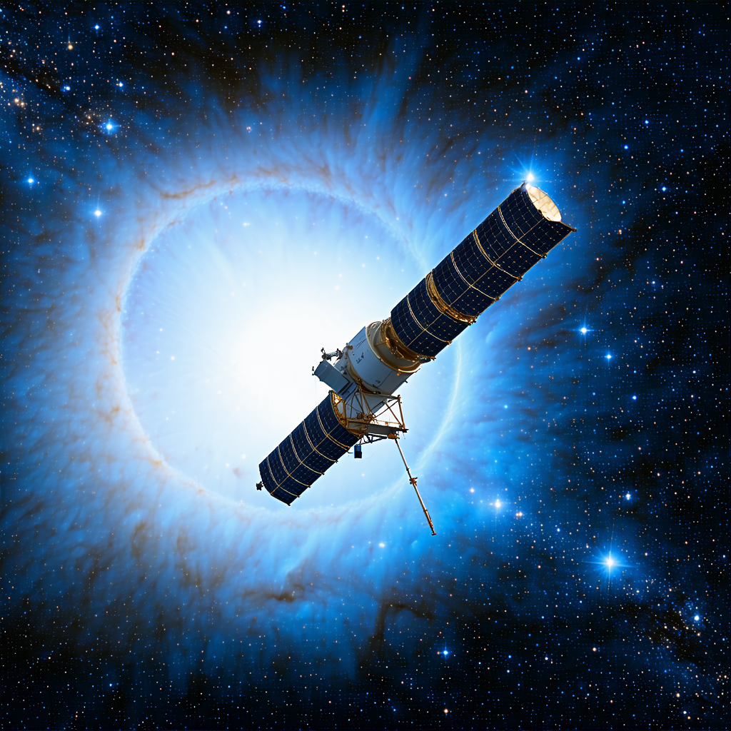 A Spacecraft, Possibly A Satellite, Floating In The Vastness Of Space