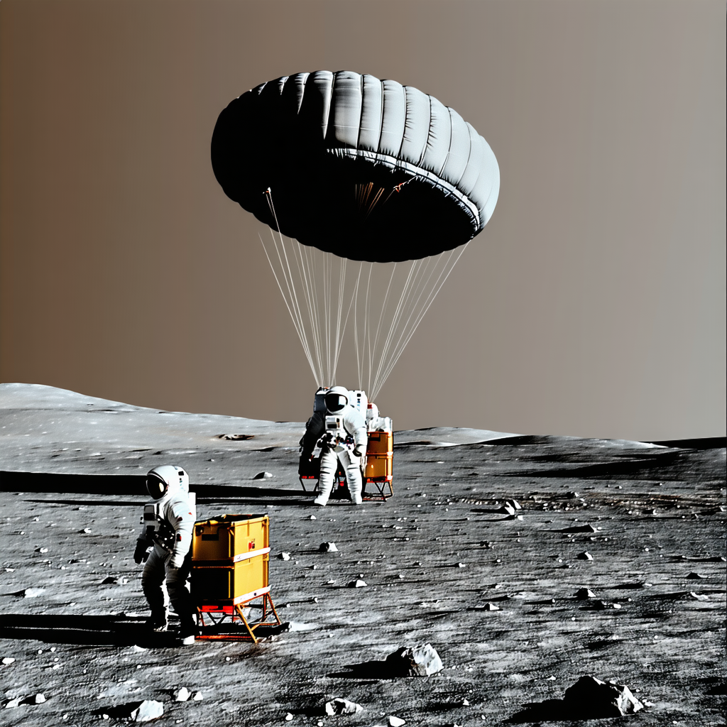 In The Image, There Are Three Astronauts Standing On The Moon's Surface
