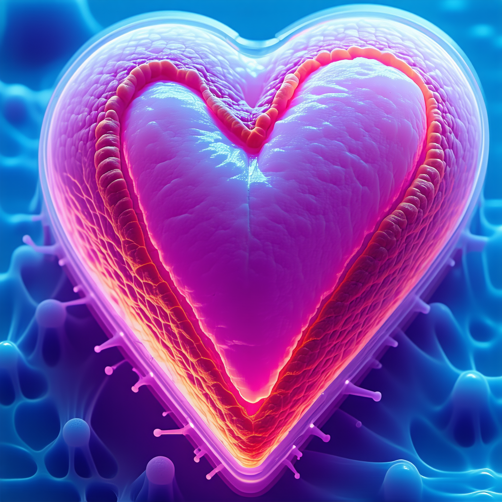 A Close-up Of A Heart-shaped Organ, Possibly A Blood Cell Or A Heart Muscle