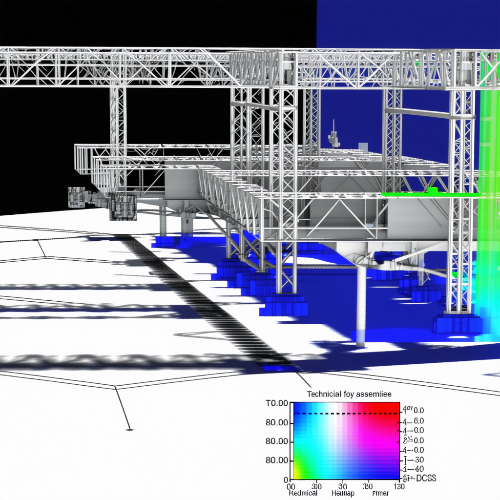 The Image Is A 3d Model Of A Large Structure, Possibly A Bridge Or A Building
