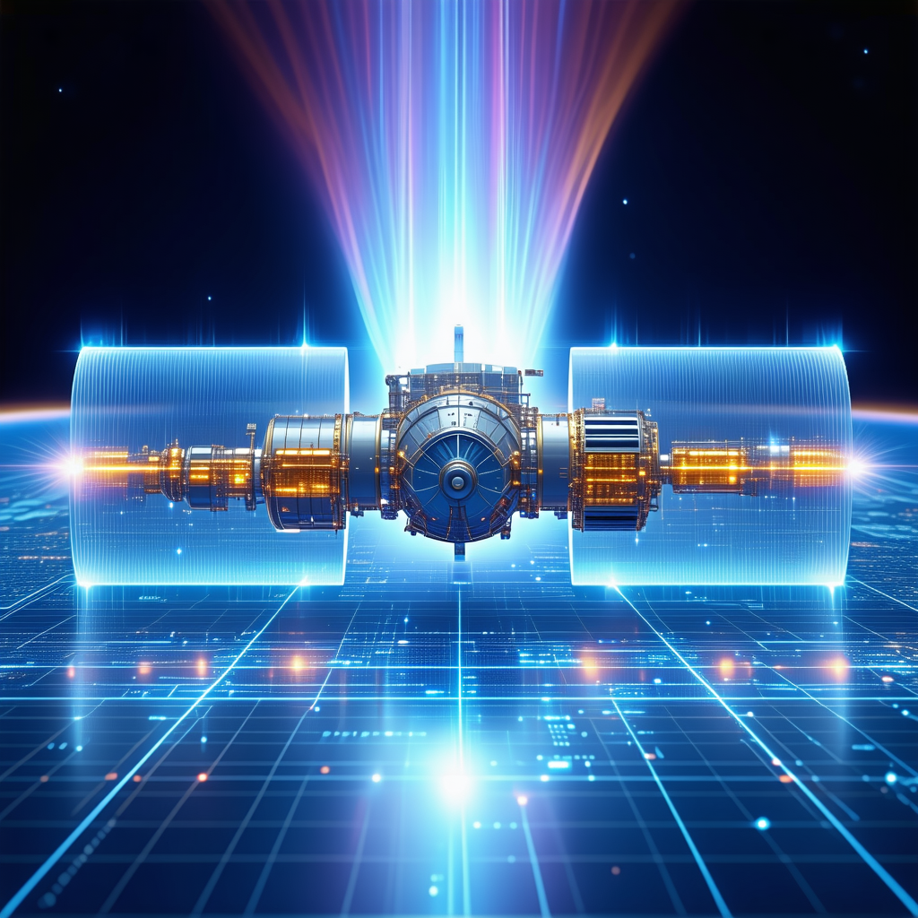 A Futuristic Spacecraft With A Blue And Yellow Color Scheme