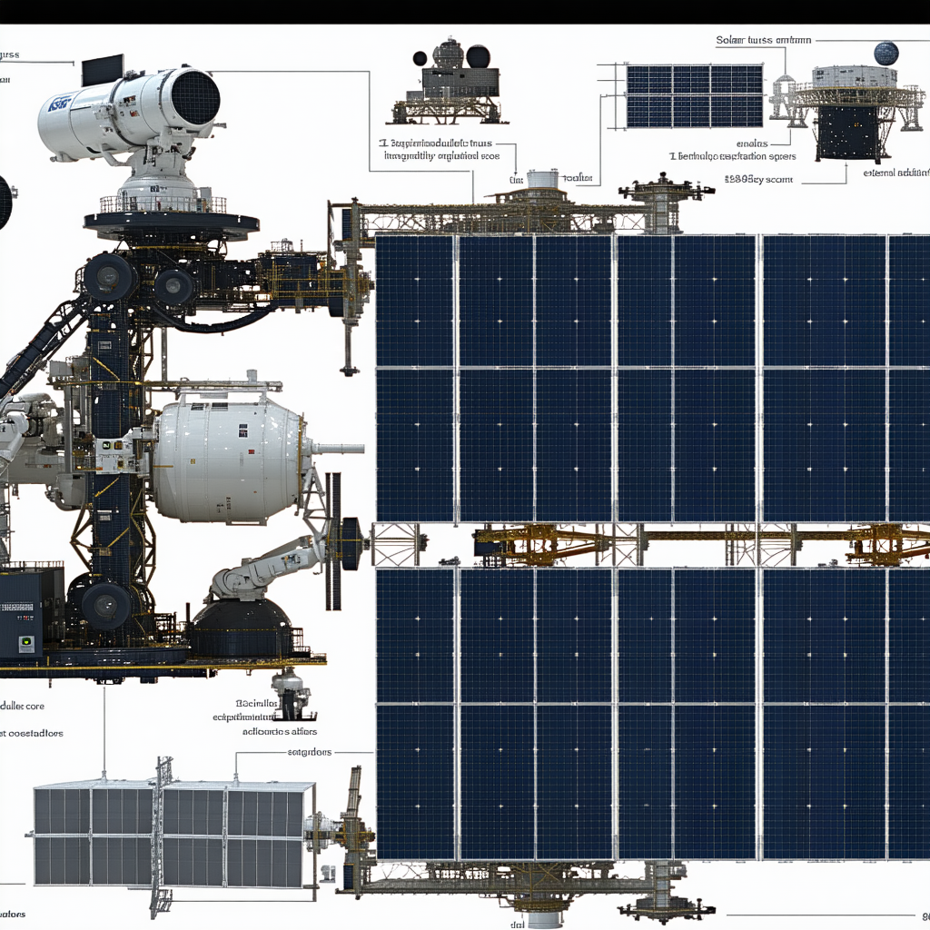 The Image Is A Diagram Of A Spacecraft, Showing Its Various Components And Their Functions