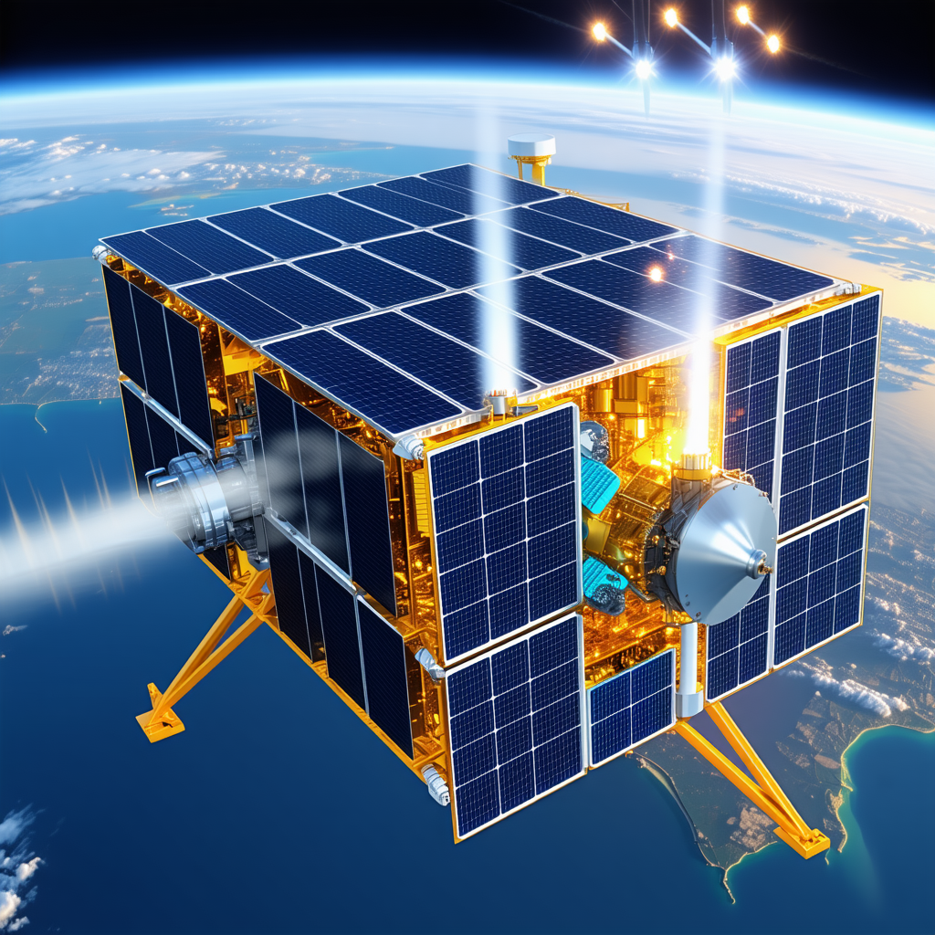 A Space Station With A Solar Panel On Top Of It