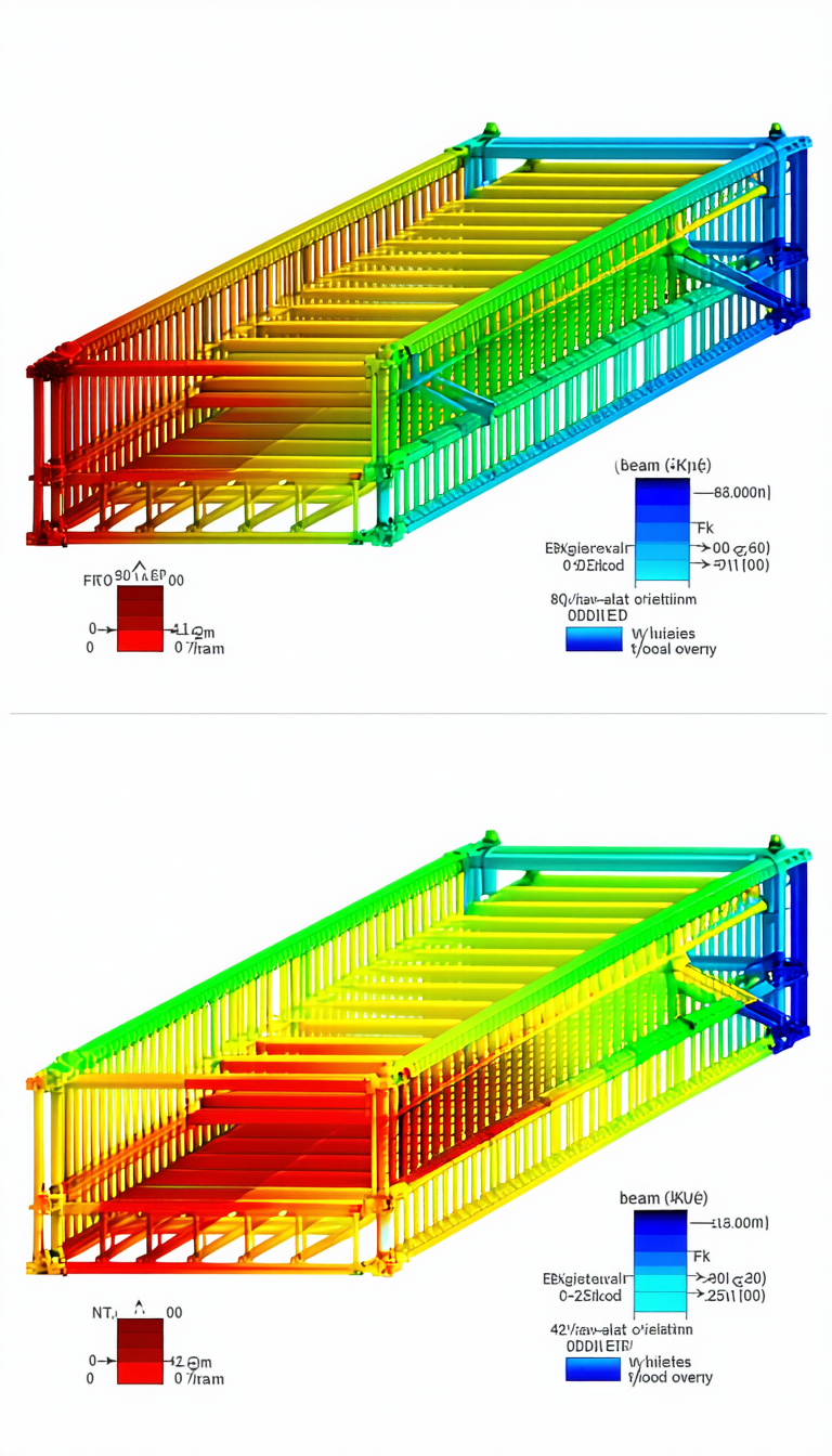 A Staircase With A Rainbow-colored Handrail