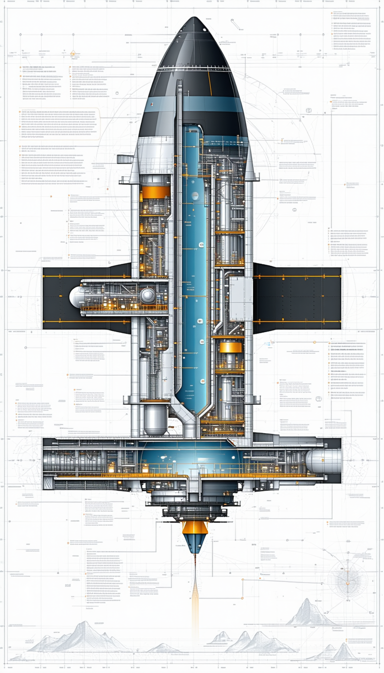 A Large, Detailed Drawing Of A Factory Is Displayed