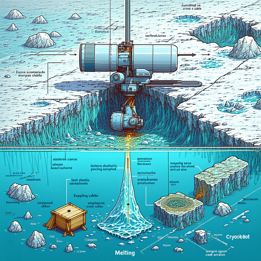 The Image Is A Cartoon Drawing Of A Submarine, With A Large Submarine In The Center Of The Scene