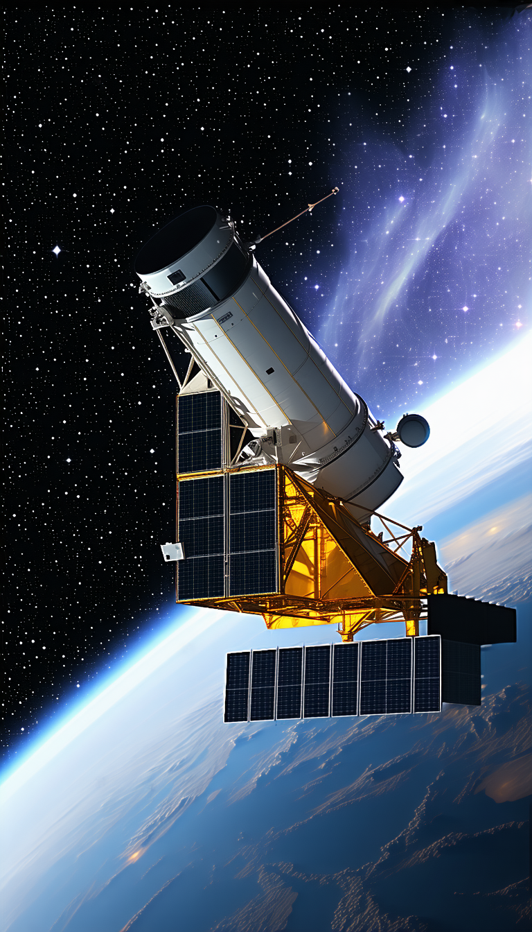 A Spacecraft With A Large Dome On Top, Flying Through The Sky