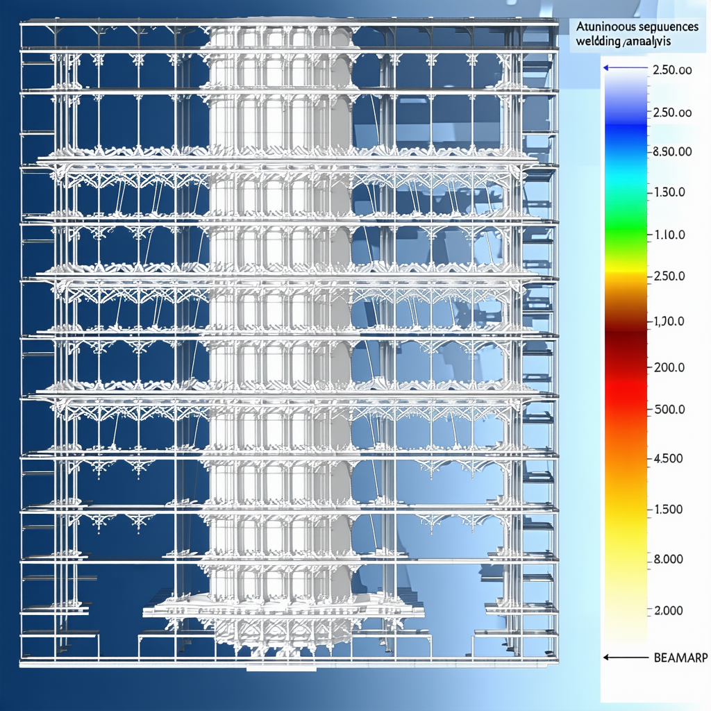 A Large White Building Is Shown In A Blue Background