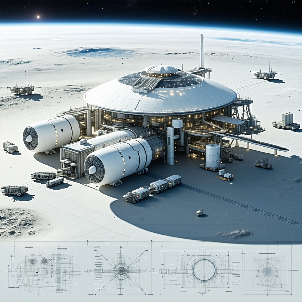 A Large, White, Dome-shaped Structure Is Situated On A Barren