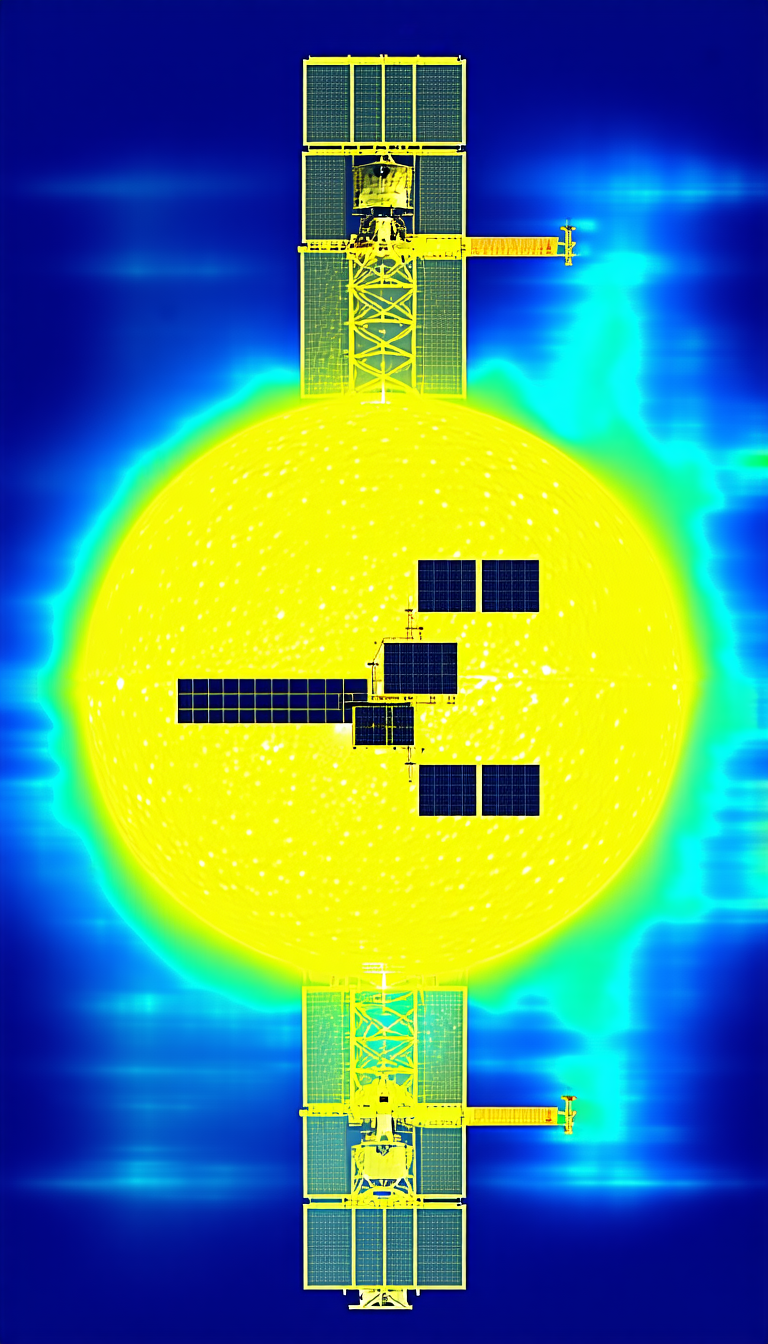 A Yellow Sun With A Solar Panel On It