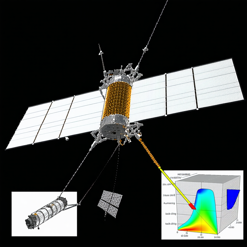 A Space Shuttle With A Large Antenna On Top Of It